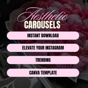 100 Editable Pink Instagram Carousel Templates | Canva PLR + MRR