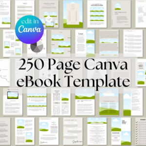 250-Page Canva eBook & Workbook Template + Step-by-Step Guide to Creating Your Own eBook