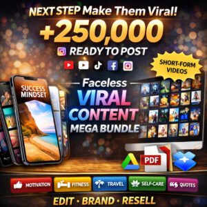 250,000+ Faceless Viral Reels Mega Bundle (PLR/MRR) | Ready-to-Use Content for Instagram, TikTok & YouTube Shorts
