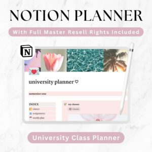 2026 Student Notion Planner with MRR | Resell & Keep 100% Profits | Ultimate University Dashboard