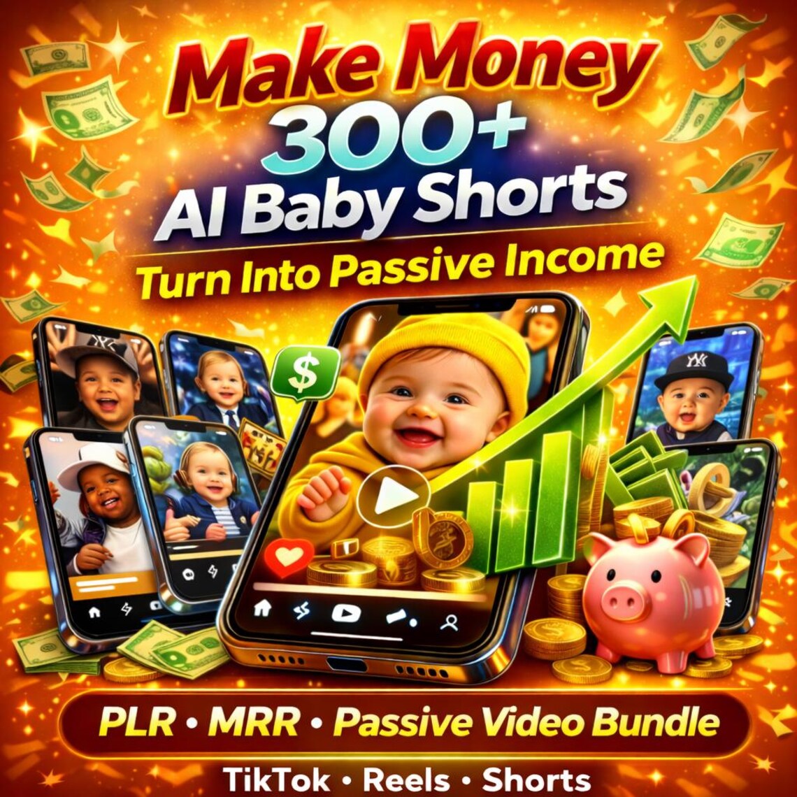 Viral AI Baby Empire: 300+ HD Shorts Bundle with PLR/MRR – Rebrand & Keep 100% Profits - Image 4
