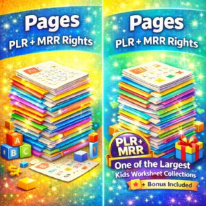 21,000+ Kids Worksheets Mega Bundle | PLR MRR | Commercial Use Resell Rights | Homeschool & Classroom Printables | Preschool to Grade 2